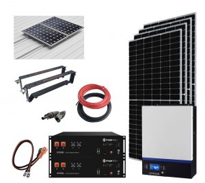 Kit Solar Aislada 3000W 24V 9100Whdia (Voltronic-Litio)