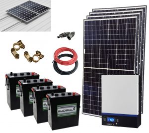 Kit Solar Aislada 3000W 24V 9200Whdia (Voltronic-OPzS)