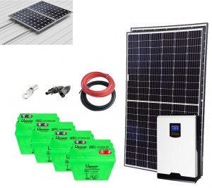 Kit Solar Aislada 3000W 24V 4050Whdia (Voltronic-OPzV)