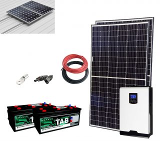 Kit Solar Aislada 3000W 24V 4050Whdia (Voltronic-Plomo)